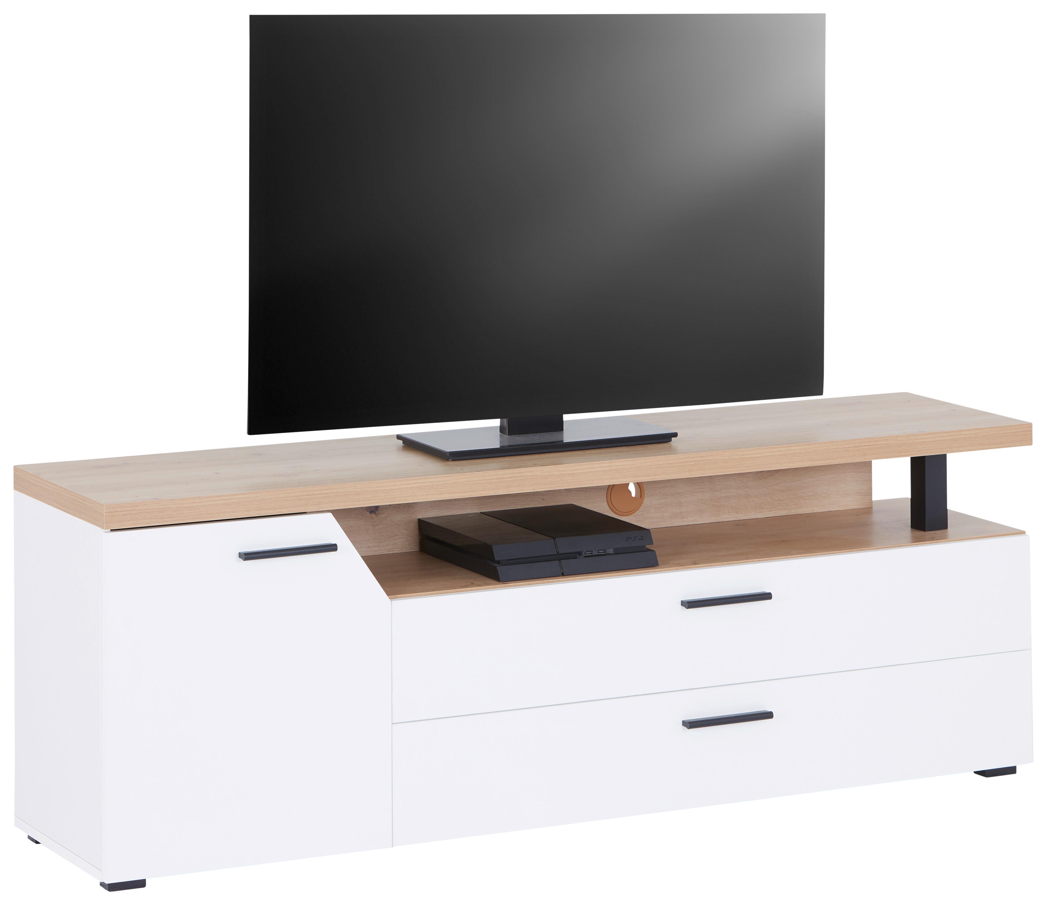 Tv Komoda Nico - bijela/hrast Artisan, Moderno, drvni materijal/plastika (160/58,4/40cm) - Modern Living