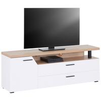 Tv Komoda Nico - bijela/hrast Artisan, Moderno, drvni materijal/plastika (160/58,4/40cm) - Modern Living