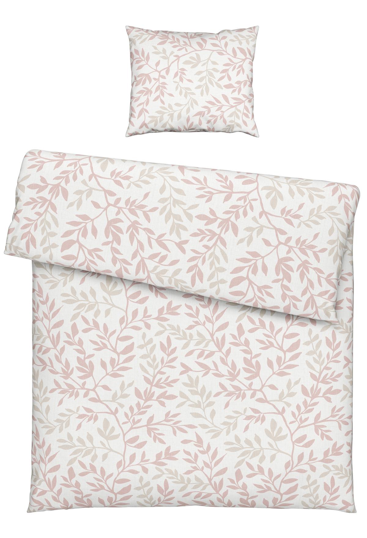 BETTWÄSCHESET SIGLINDE - Rosa/Grau, Konventionell, Textil (160/210cm) - Modern Living