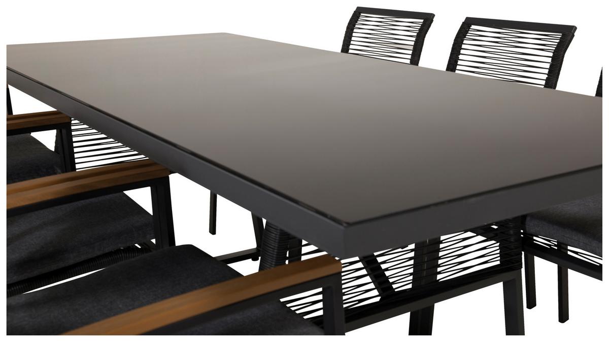 Gartenstuhl 2er-Set Dallas ca. 57x83,5x63,5 cm Schwarz - Schwarz/Akaziefarben, KONVENTIONELL, Holz/Kunststoff (57/83,5/63,5cm) - Gardenson