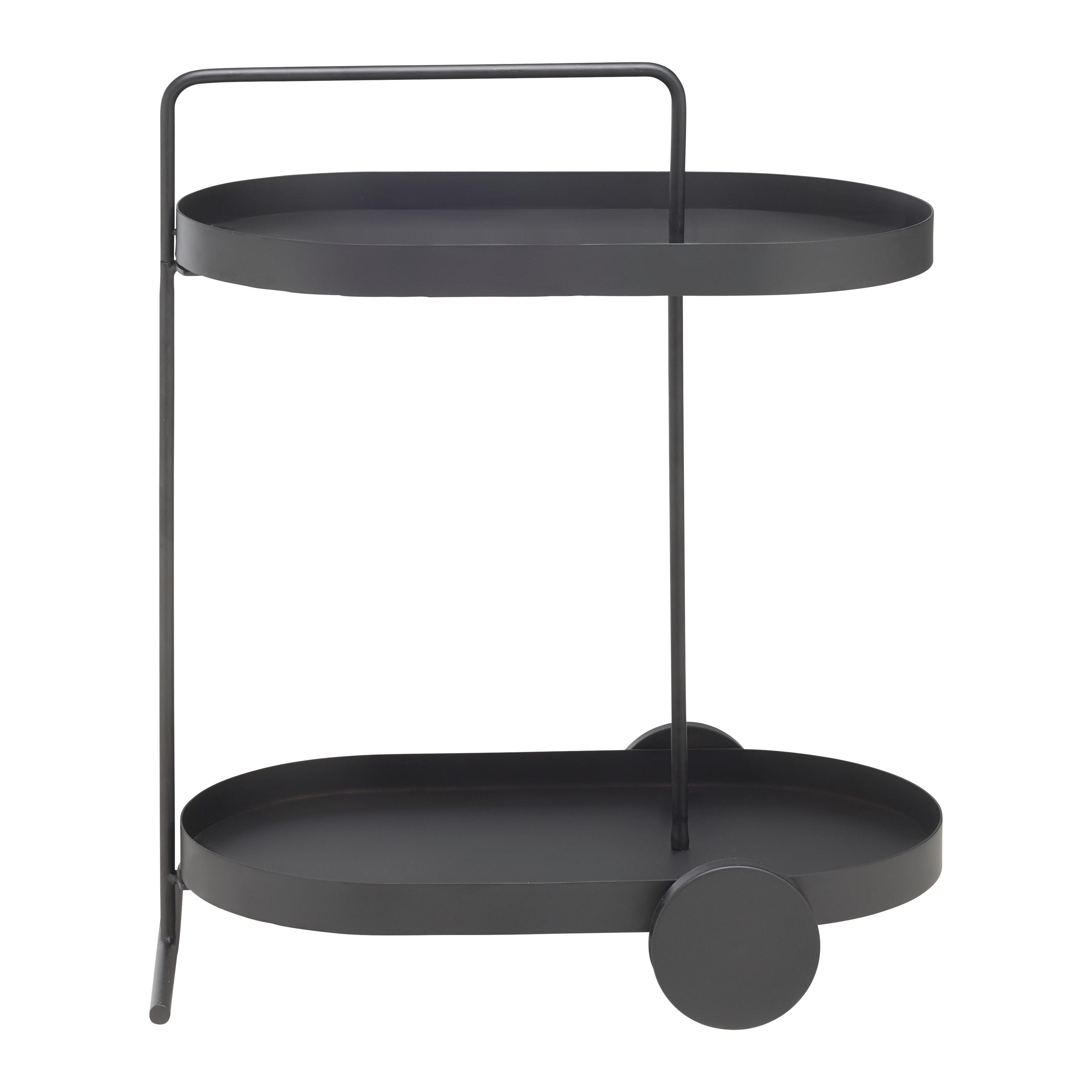 Servierwagen Flavio Schwarz - Schwarz, MODERN, Metall (59/70/37cm) - Mömax