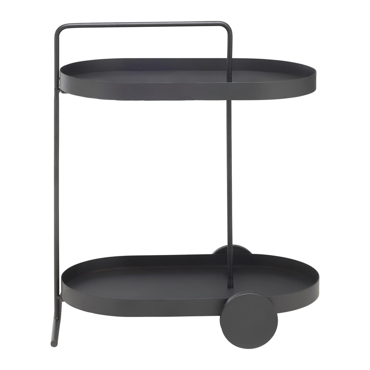 Servierwagen Flavio Schwarz - Schwarz, MODERN, Metall (59/70/37cm) - Mömax