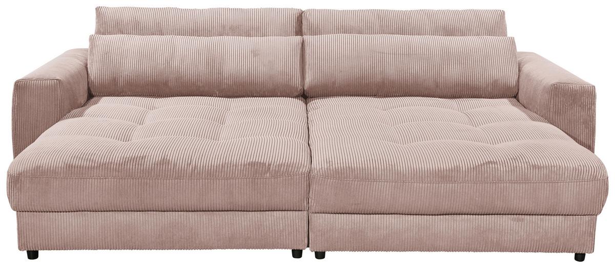 Bigsofa Barura Loveseat ca. 292x194 cm Hellrosa - Hellrosa/Schwarz, KONVENTIONELL, Holzwerkstoff/Kunststoff (292/90/194cm) - MID.YOU