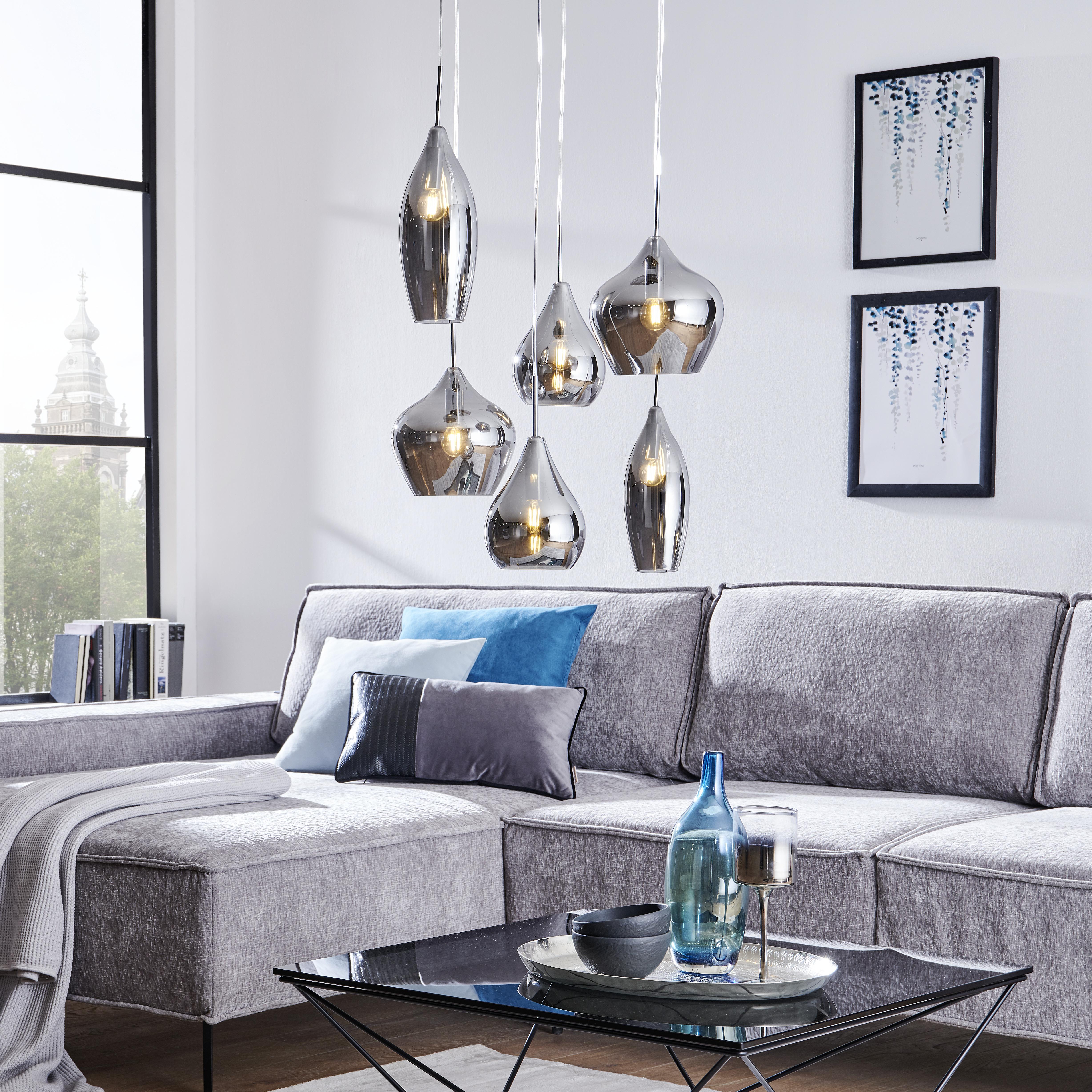 LAMPA WISZĄCA TRONDHEIM - szary, Trend, metal/szkło (60/30-135cm) - Dieter Knoll