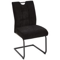 KRZESŁO NA PŁOZIE EMILY - czarny, Modern, metal/tkanina (49/98/61cm) - Livetastic