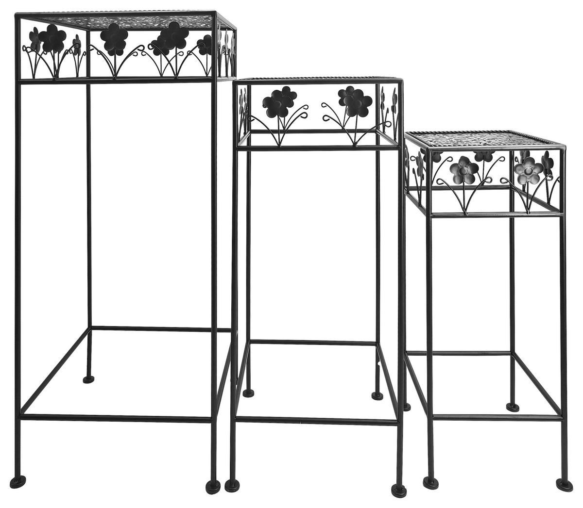 Set măsuțe suport flori PALMA 2 - negru, Trend, metal (30/30cm) - Modern Living