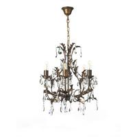 Kristall-Hängeleuchte Botte Bronzefarben max. 6 Watt - Bronzefarben, KONVENTIONELL, Glas/Metall (42/80cm)