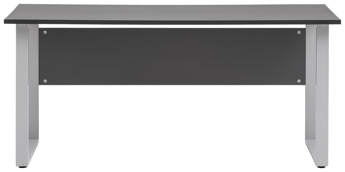 Schreibtisch "Serie 1500" ca 160x65 cm , anthrazit - Anthrazit/Alufarben, KONVENTIONELL, Holzwerkstoff/Metall (160/65/73,2cm) - MID.YOU