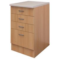Küchenunterschrank in Buchefarben ´NANO B:50CM BUCHE - Edelstahlfarben/Beige, Holzwerkstoff/Kunststoff (50/85/60cm) - FlexWell