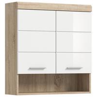 HÄNGESCHRANK LAMBADA - Weiss Hochglanz/Eichefarben, Modern, Holzwerkstoff/Kunststoff (74/79/24cm) - MID.YOU