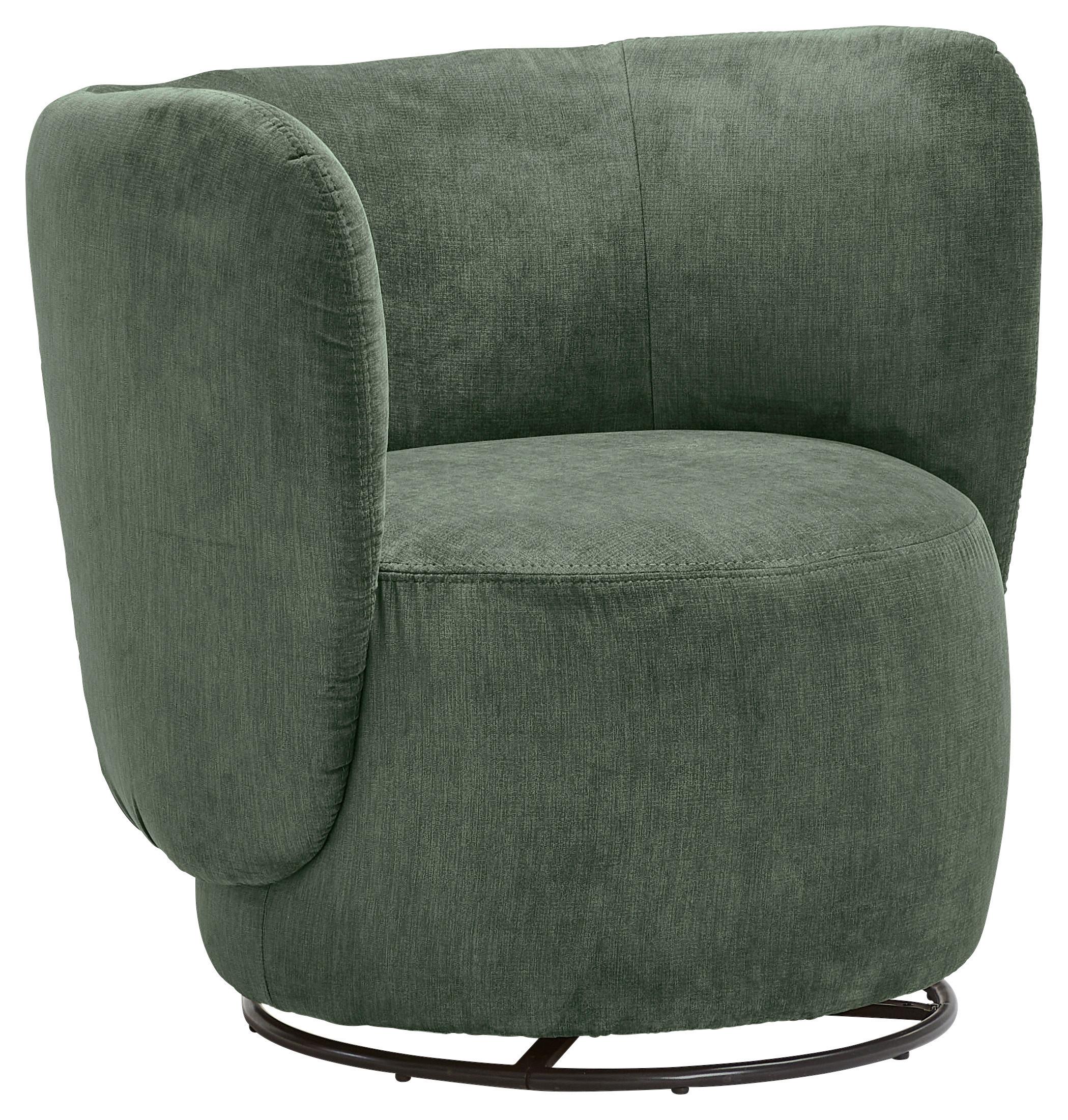 Cocktailsessel Boli Dunkelgrün - Dunkelgrün/Schwarz, Design, Textil/Metall (92/80/84cm) - Livetastic