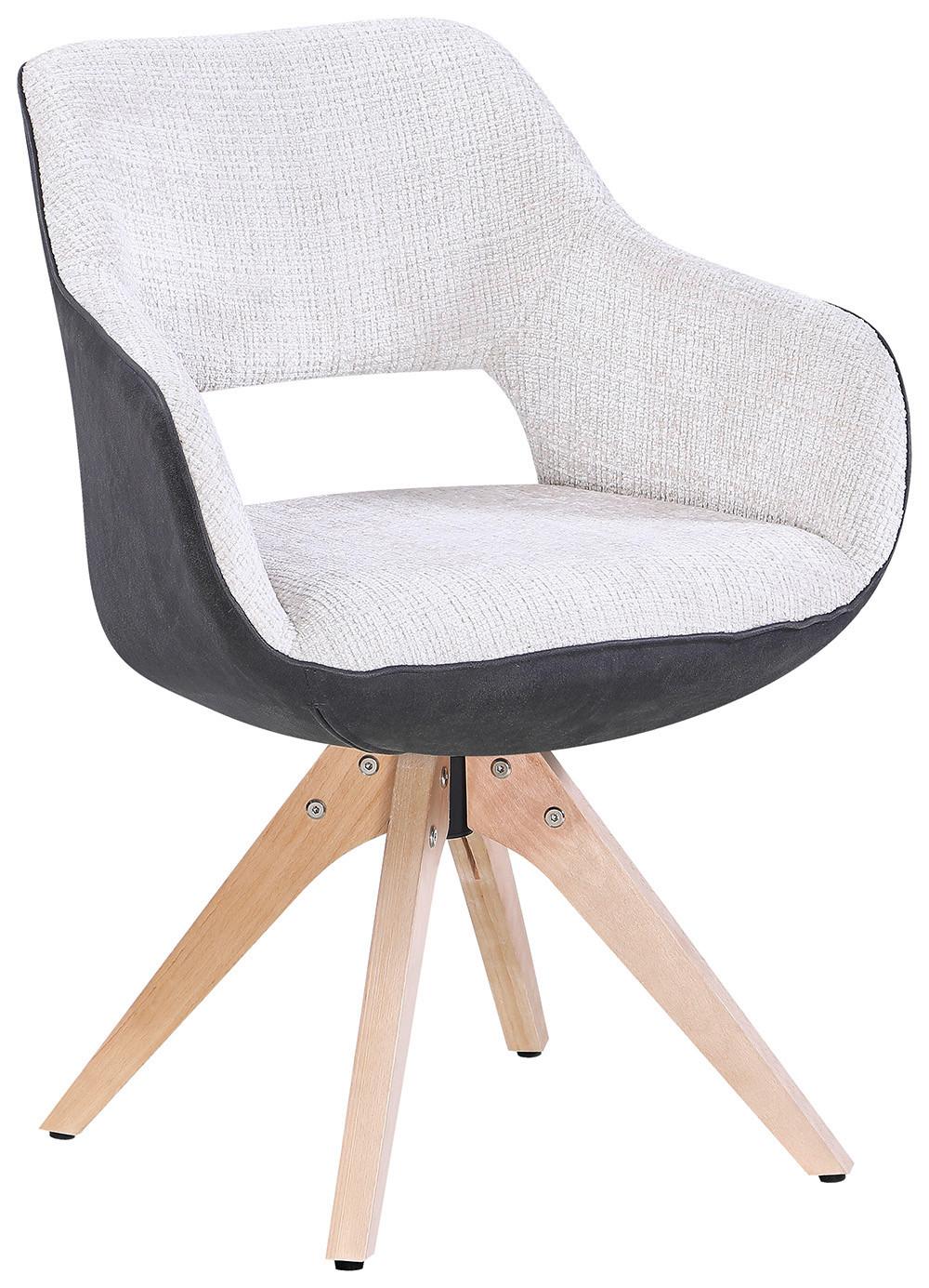 STOL MED ARMSTÖD RELAX - mörkgrå/beige, Modern, trä/textil (60/84/61cm) - Mömax