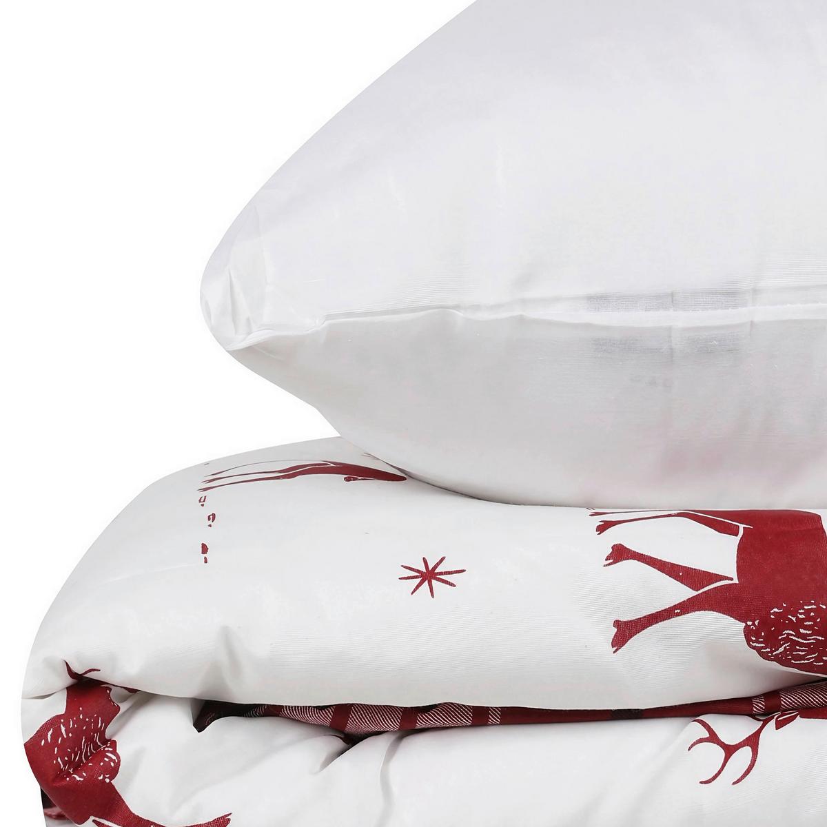 POŚCIEL GEYIK - CLARET RED V2 - czerwony/biały, Basics, tkanina (135/200cm) - X-Mas