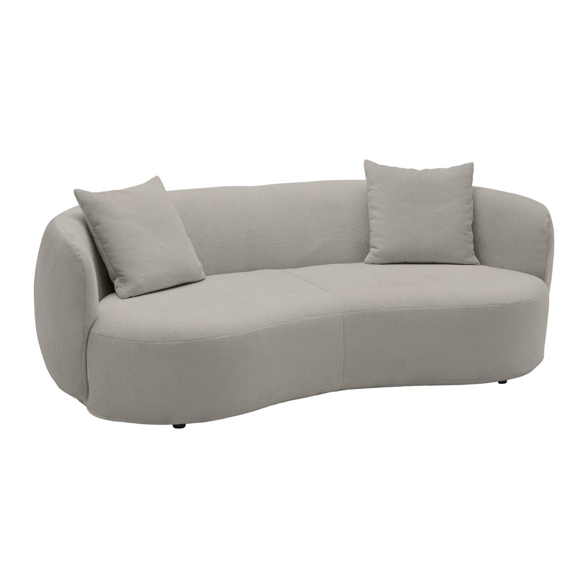 Bigsofa Runde Form, Inkl. 2 Kissen - Schwarz/Braun, Modern, Kunststoff/Textil (235/72/110cm) - Premium Living