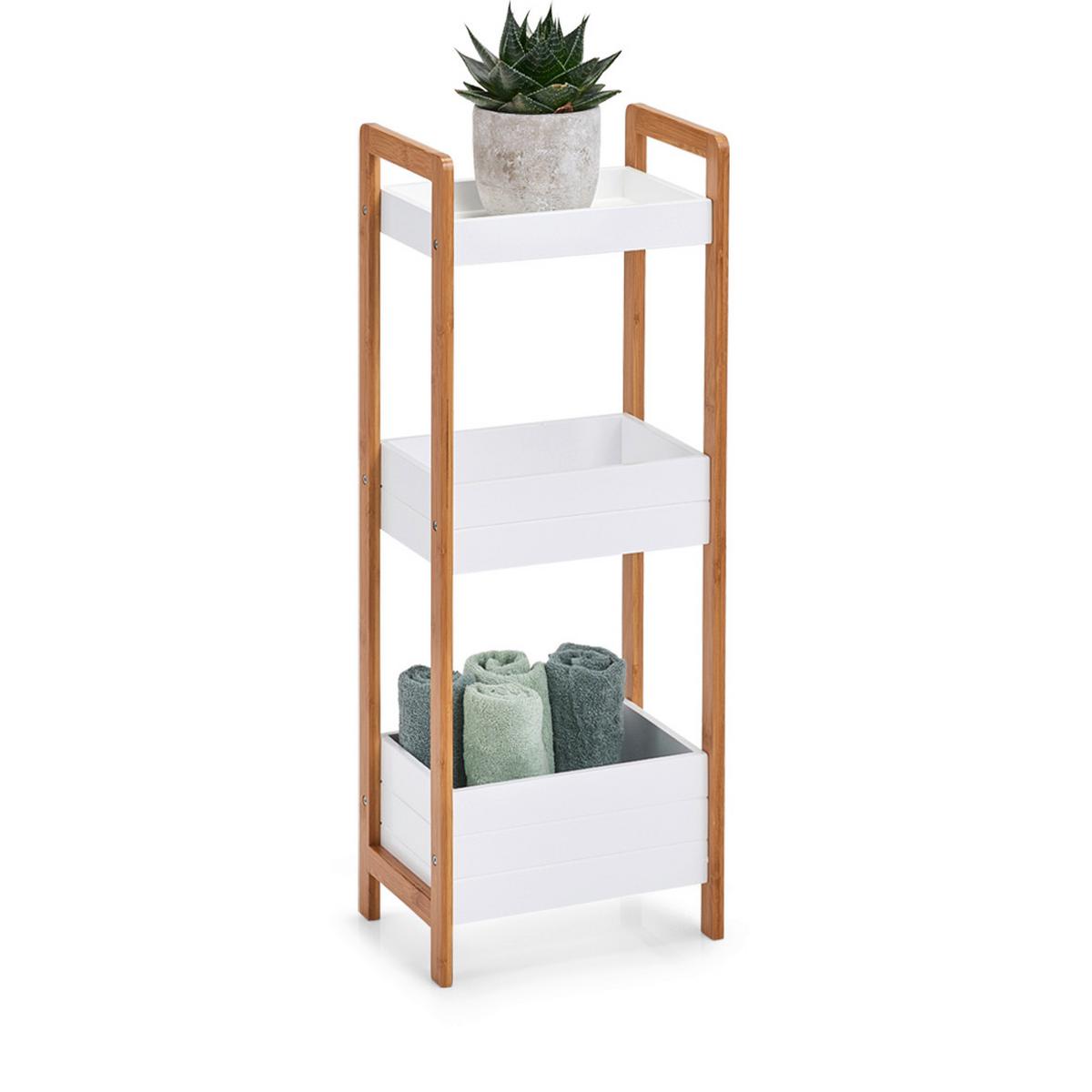 Standregal Naturfarben/Weiß - Naturfarben/Weiß, Basics, Holz/Holzwerkstoff (28/20/74cm) - Zeller Present