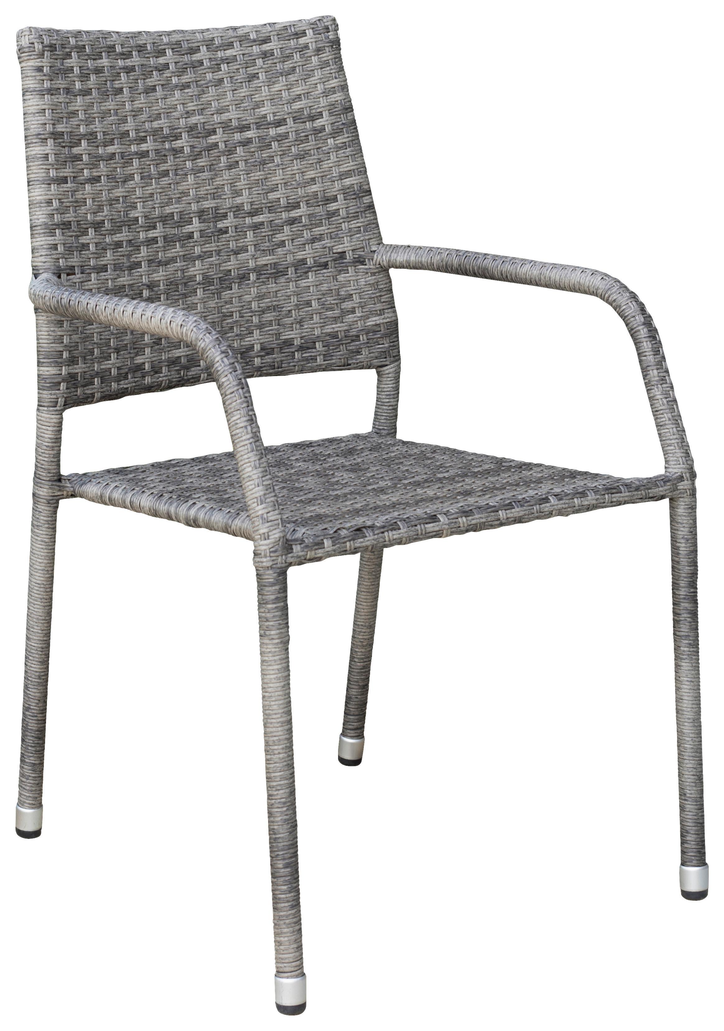 FOTEL SZTAPLOWANY MAUI - szary, Modern, tworzywo sztuczne/metal (54/87/65cm)