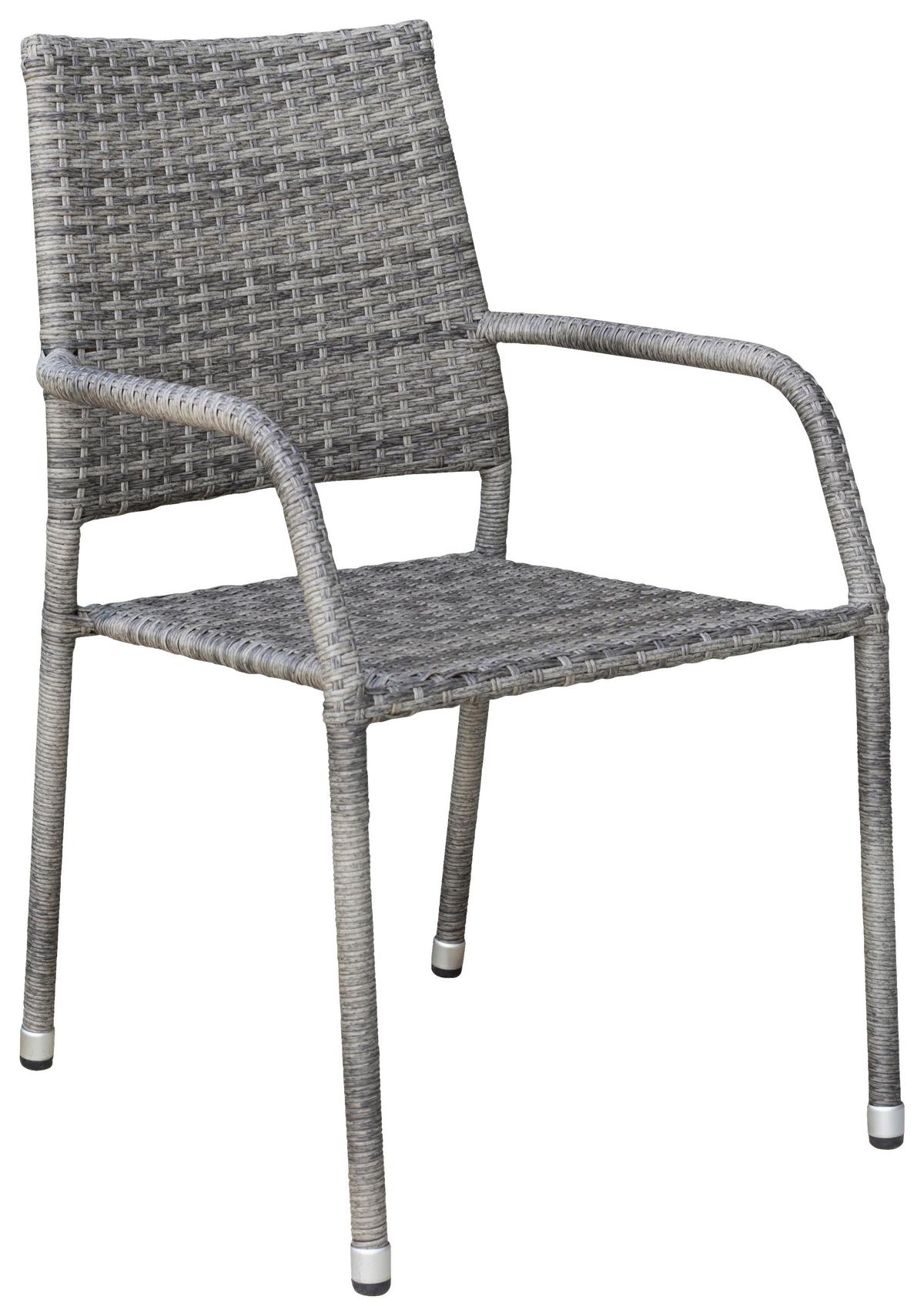 FOTEL SZTAPLOWANY MAUI - szary, Modern, tworzywo sztuczne/metal (54/87/65cm)