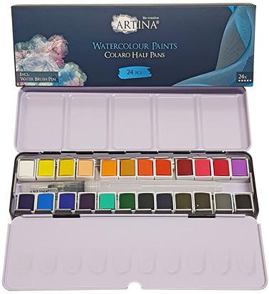 Aquarellfarben Colour, inkl. Mischpalette - Basics, Metall (22cm) - Premium Living