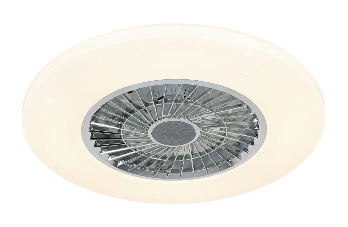 LED-Deckenleuchte Luftiku Weiß/Chromfarben max. 50 Watt - Chromfarben/Weiß, KONVENTIONELL, Kunststoff/Metall (58/14,5cm) - Premium Living