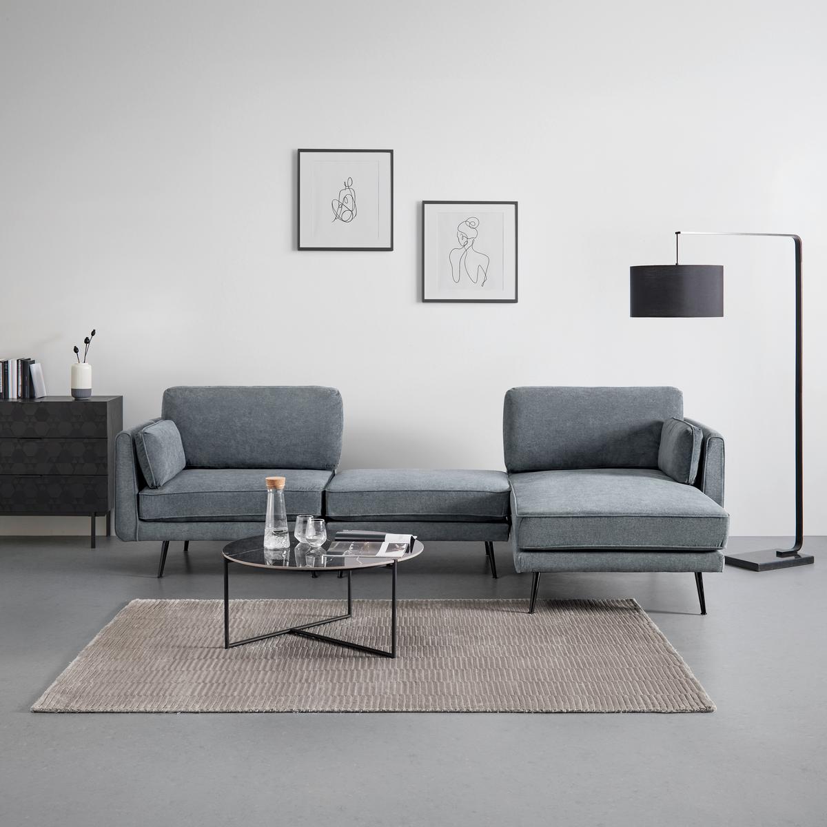 Canapea modulara DUNJA - gri, Modern, lemn/metal (295/89/161cm) - Bessagi Home