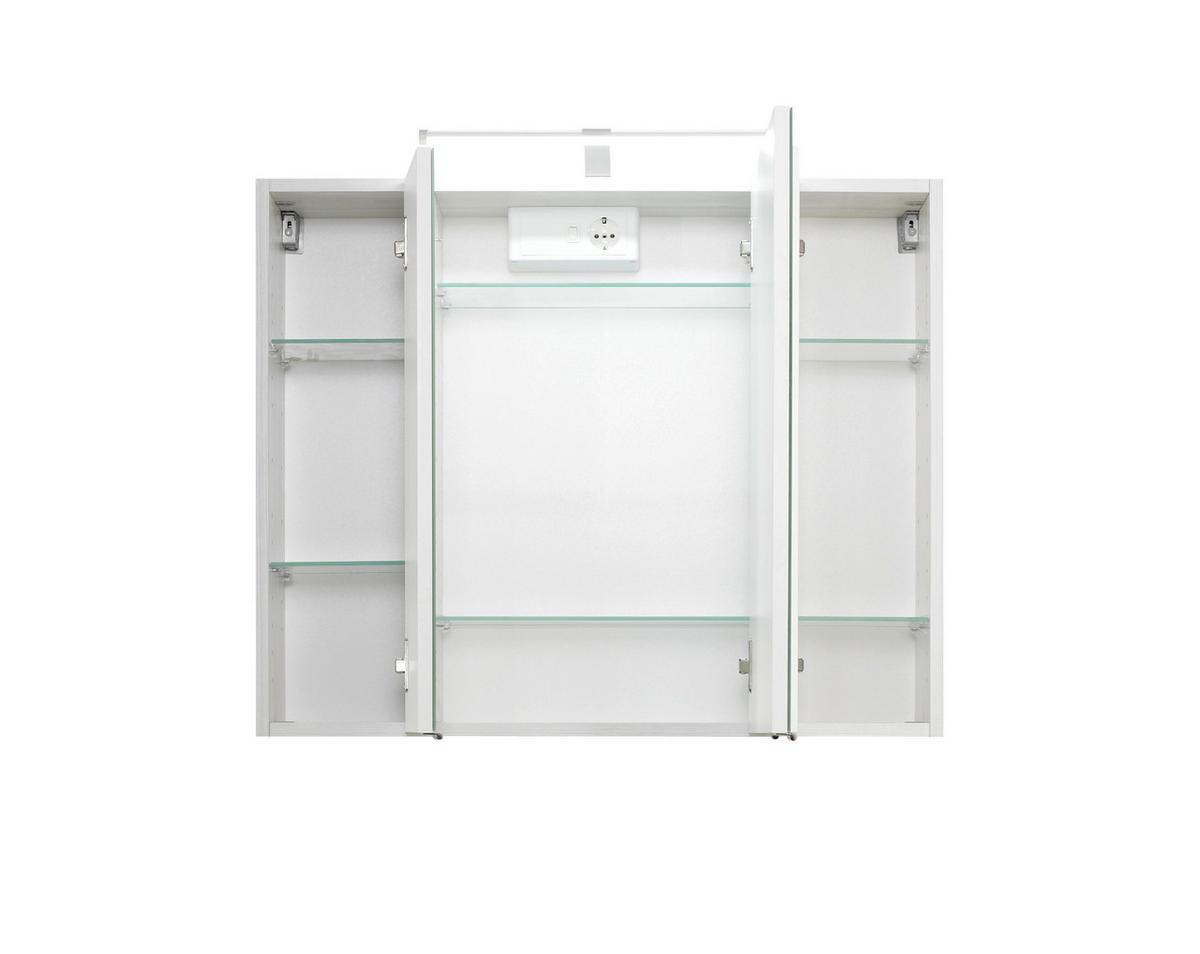 Badezimmer Cardiff ca. 80 cm mit LED Weiß - Weiß, Design, Holzwerkstoff (80cm) - Held