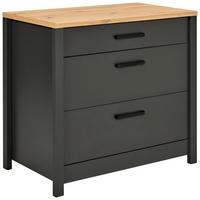 Küchenunterschrank Venet, Anthrazit/Artisan Eiche - Anthrazit/Schwarz, ROMANTIK / LANDHAUS, Holzwerkstoff/Metall (100/92/60cm) - Mömax