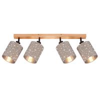 LAMPA SUFITOWA LED 2078-041 - taupe, Konventionell, metal/drewno (65/13/15,5cm) - Briloner