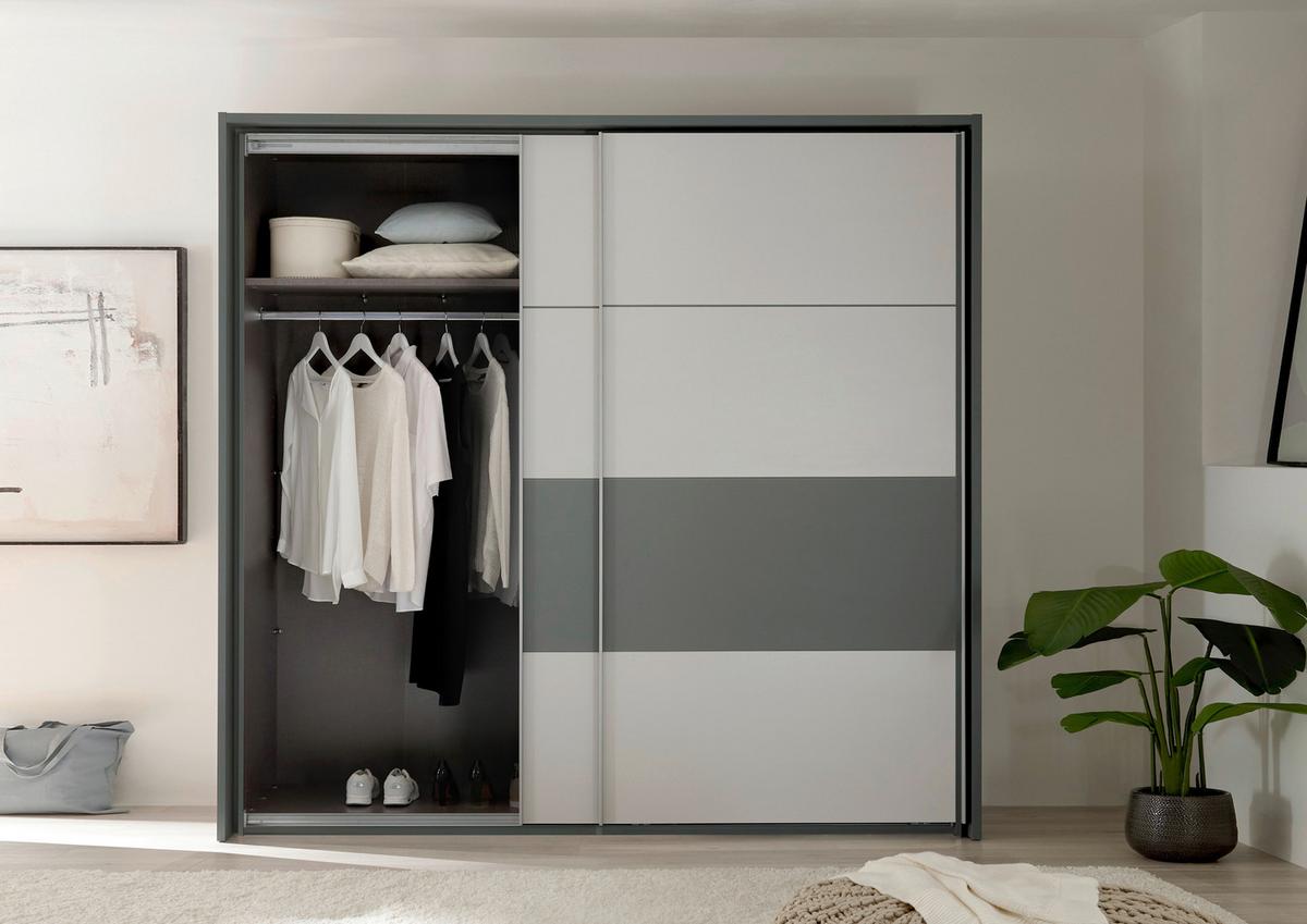 Ormar S Kliznim Vratima Modeste - boje kadulje/svijetlo siva, Moderno, drvni materijal/metal (215/210/60cm)