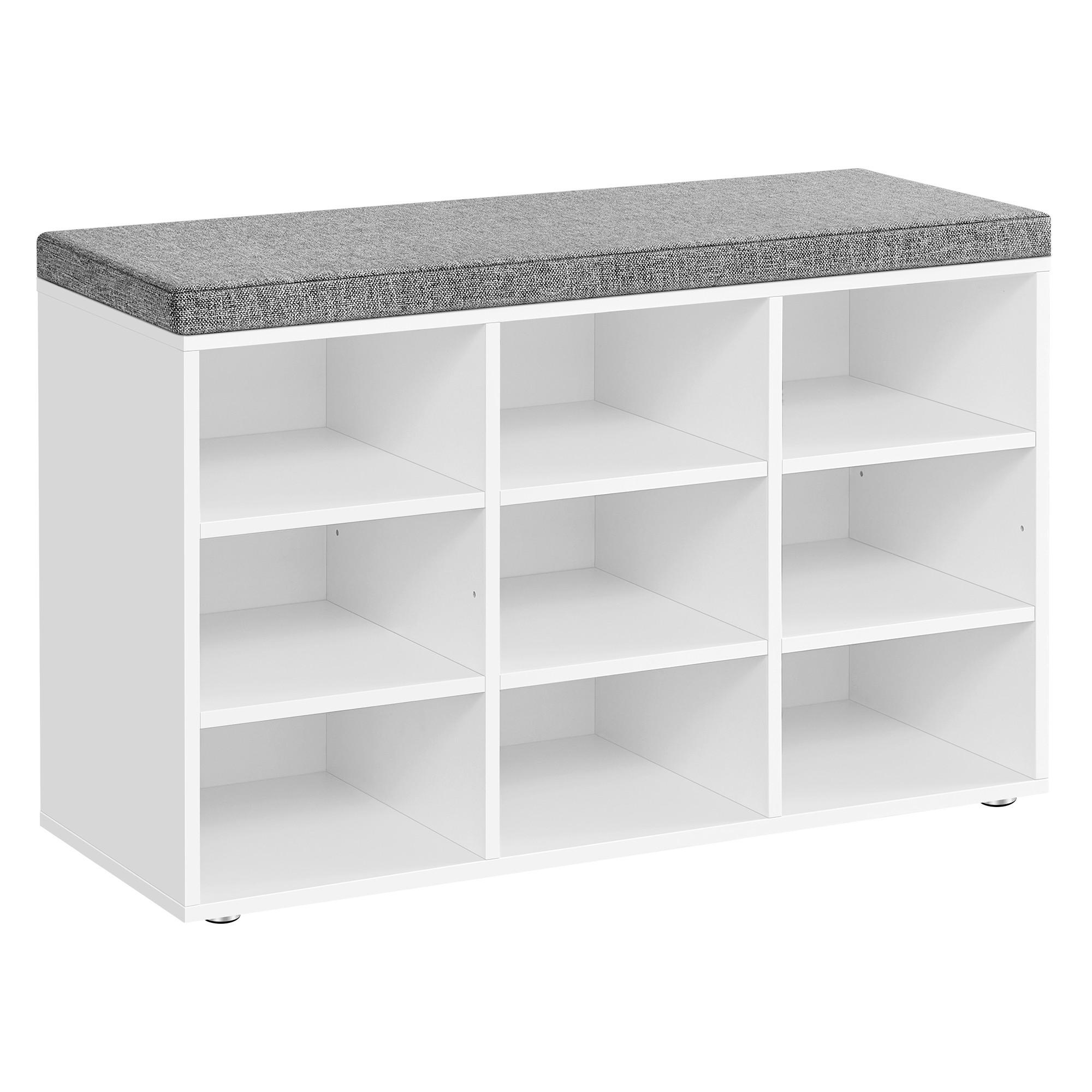 Garderobenschrank in Grau, Weiß inkl. Sitzaulage - Weiß/Grau, Trend, Holzwerkstoff (78,5/48/30,3cm) - MID.YOU