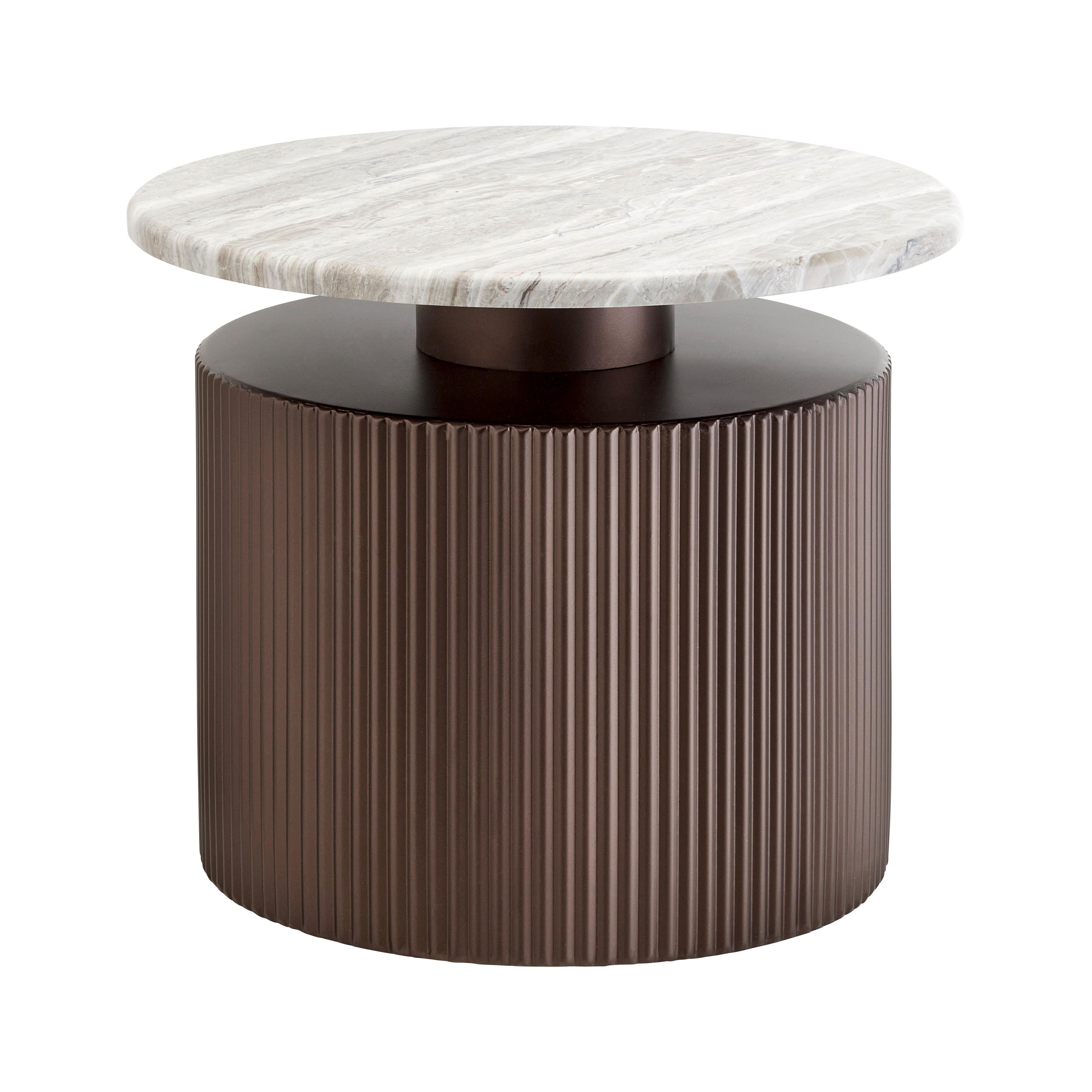 SOFFBORD SOLCO -TREND- - bronsfärgad/naturfärgad, Lifestyle, metall/trämaterial (46/41cm) - Premium Living