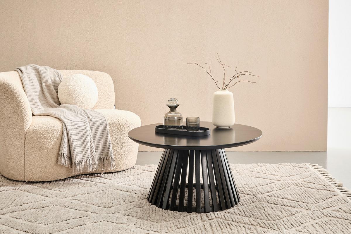 STOLIK KAWOWY KRUGER - czarny, Konventionell, drewno (80/40/80cm) - Livetastic