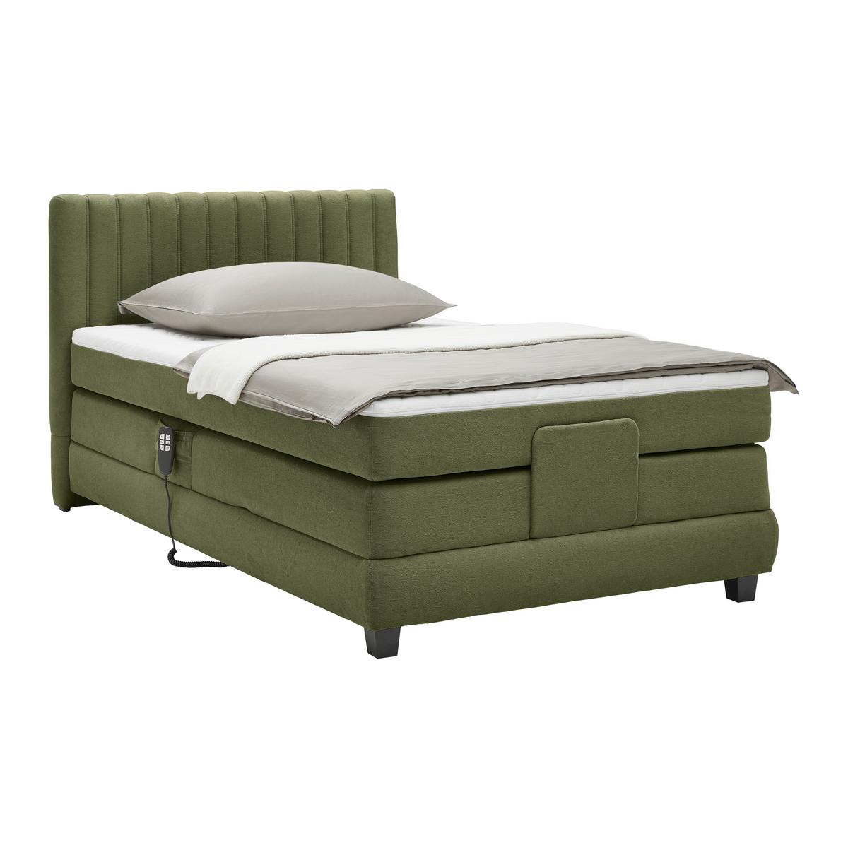 Boxspring Krevet Dixon - maslinasto zelena/crna, Konvencionalno, drvni materijal/drvo (100/200cm) - Premium Living