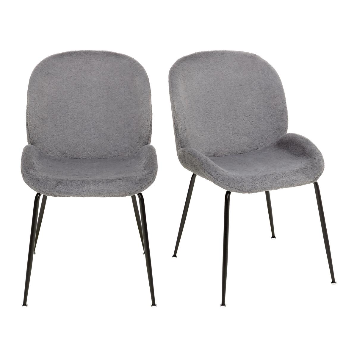 KRZESŁO CHIARA - czarny/szary, Modern, metal/drewno (49/82/63cm) - Bessagi Home