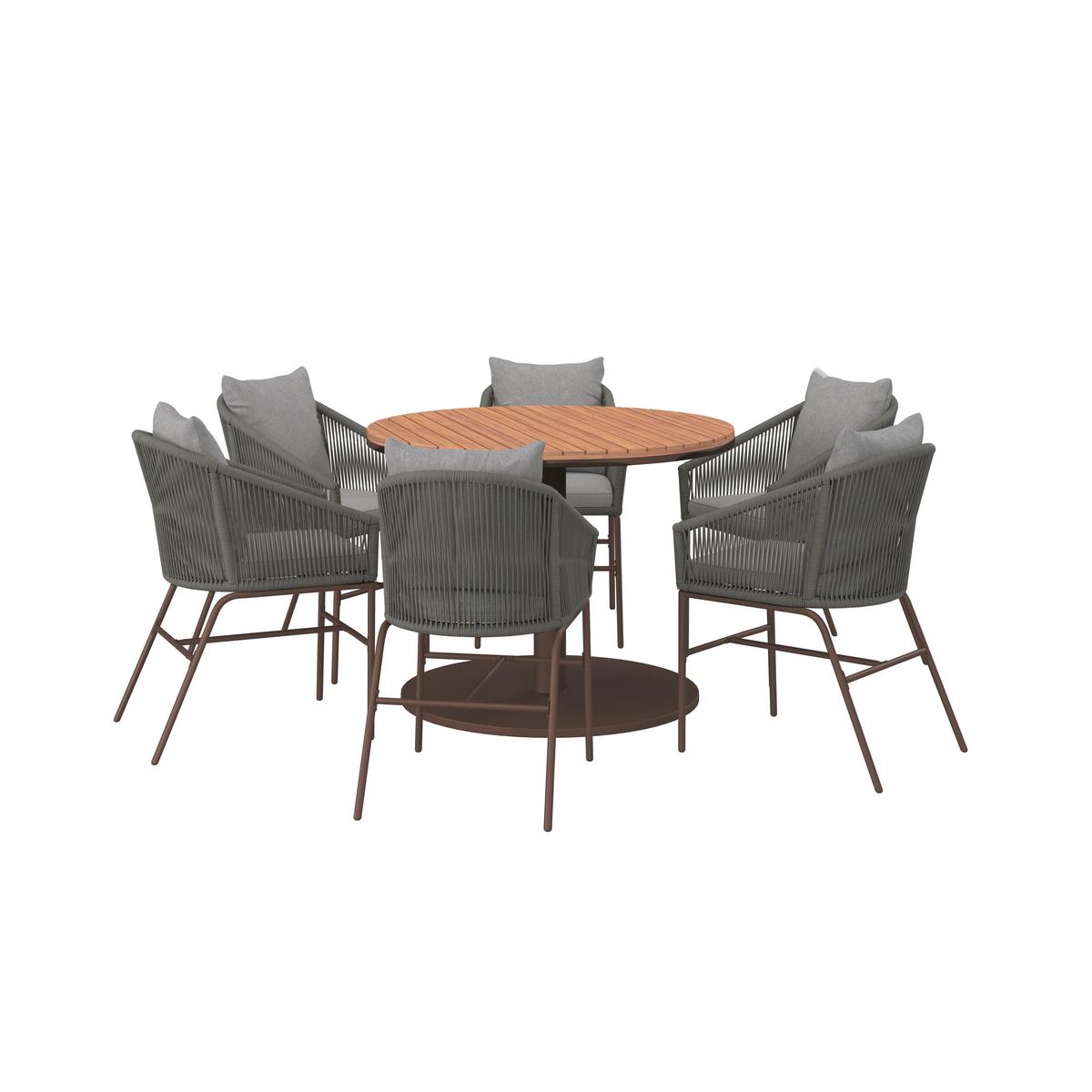 GARTENGARNITUR GIOVANNA - Braun/Grau, Modern, Holz/Textil (100/74cm) - Bessagi Garden