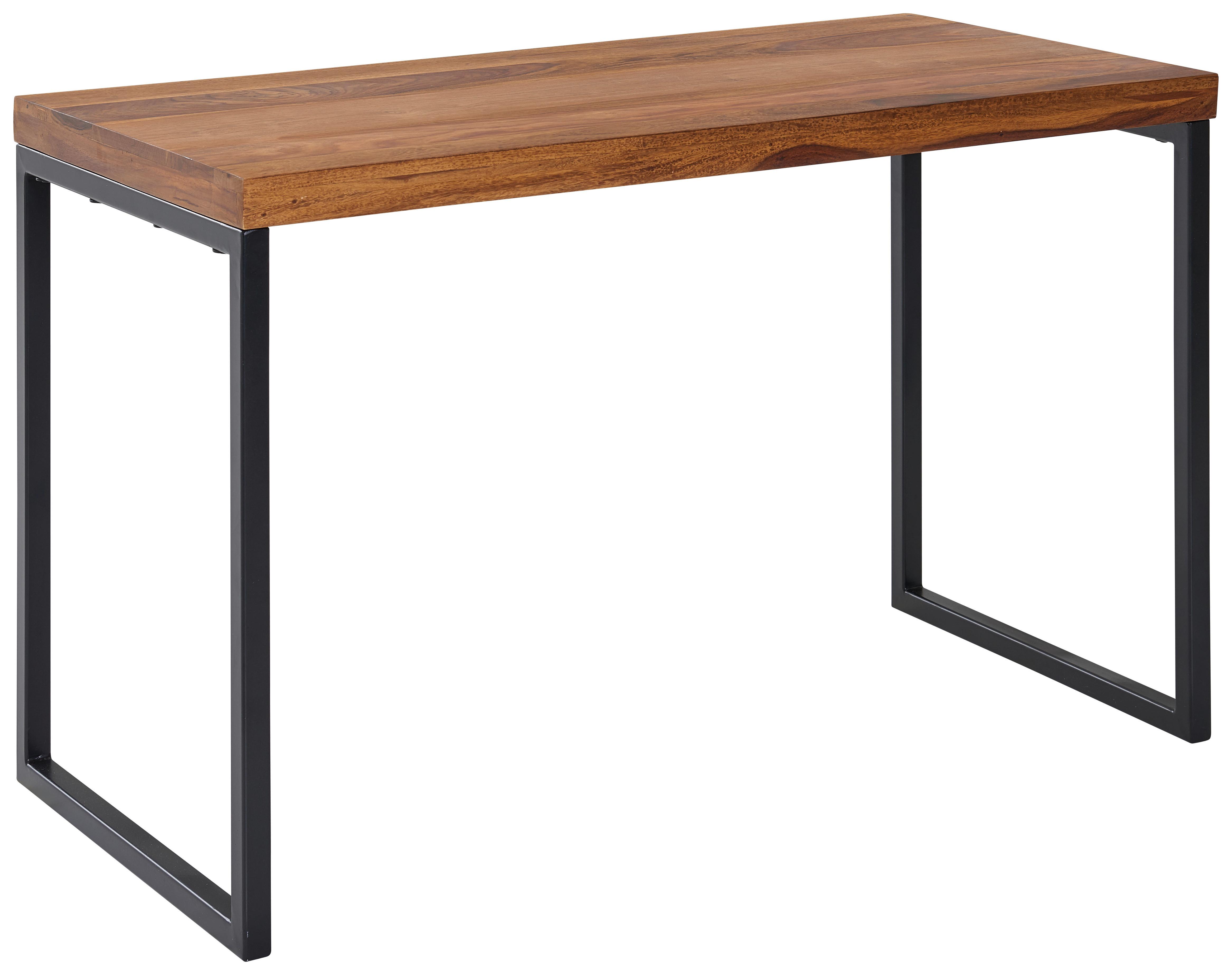 Schreibtisch massiv B: 59 cm H: 120 cm Wl6.518, Schwarz - Sheeshamfarben/Schwarz, MODERN, Holz/Metall (117/59/76,5cm) - MID.YOU