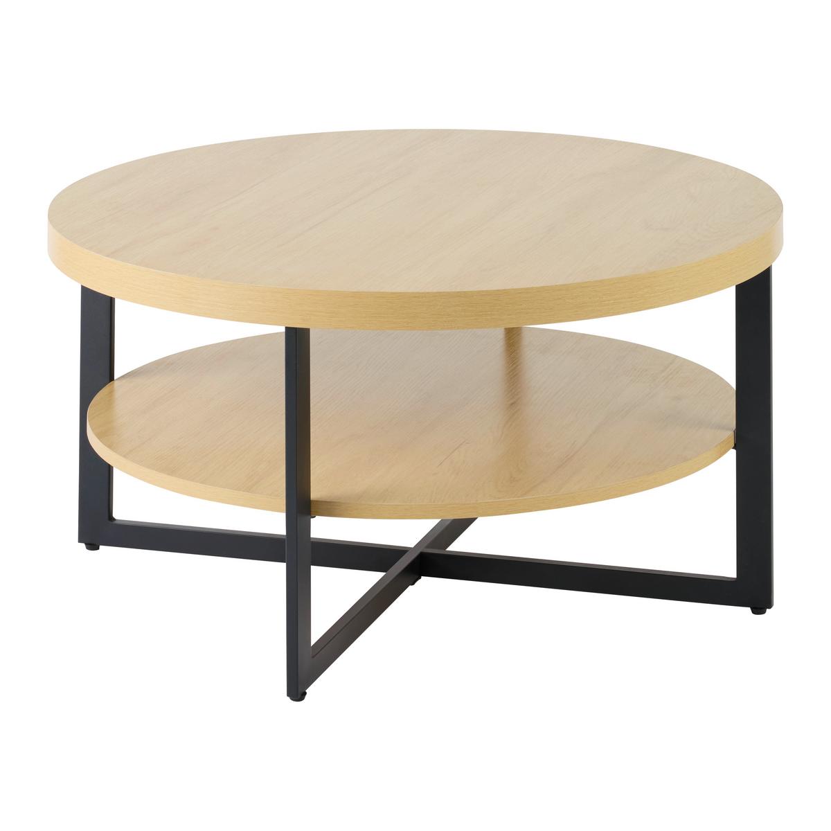 Stolić Rondo - hrast Artisan/crna, Konvencionalno, drvni materijal/metal (80/40/80cm) - Modern Living