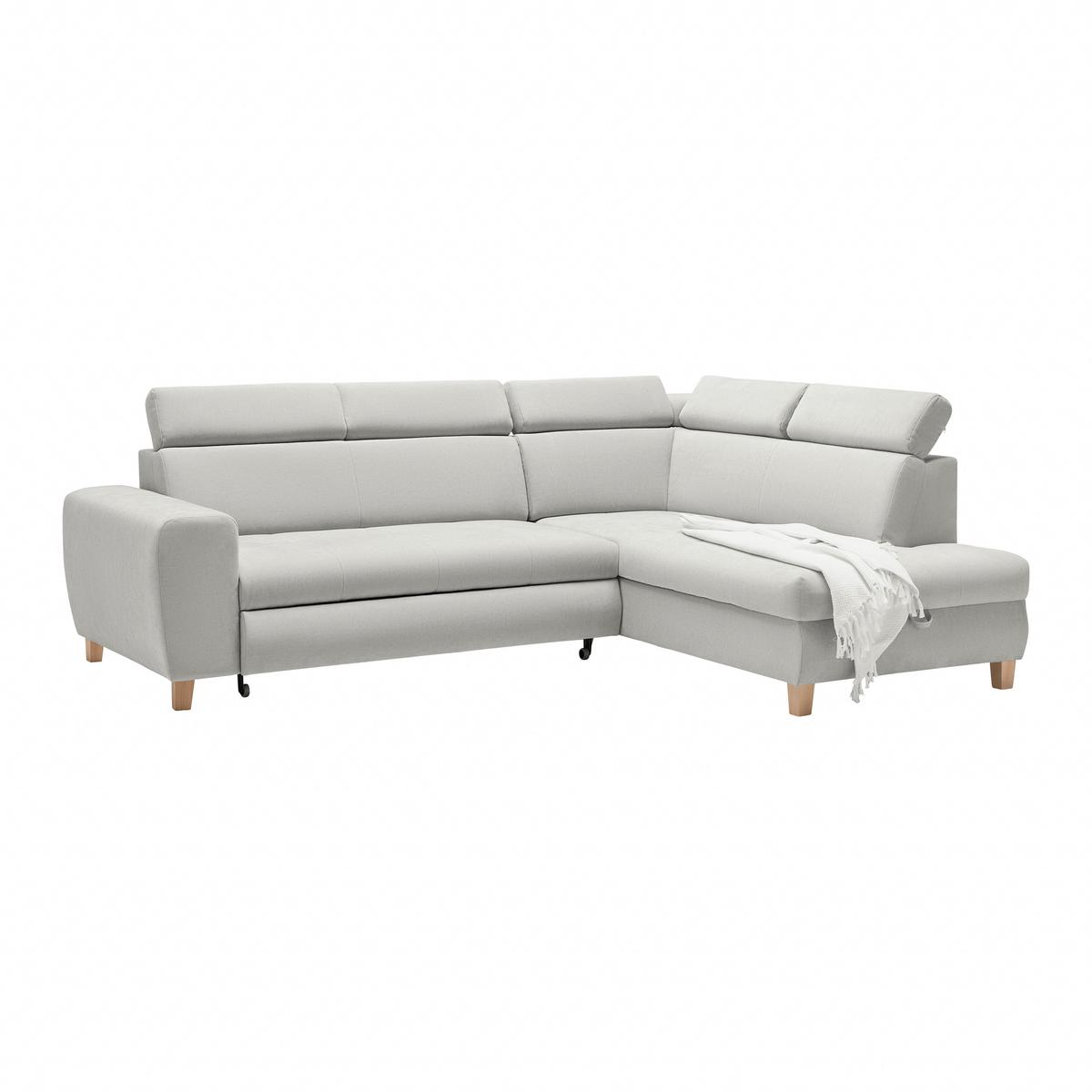 Wohnlandschaft Lugo Grauweiß - Grauweiß, MODERN, Holz/Kunststoff (266/98/205cm) - Mömax