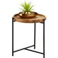 Beistelltisch in Akaziefarben/Schwarz - Schwarz/Akaziefarben, LIFESTYLE, Holz/Metall (36/40/36cm) - Premium Living