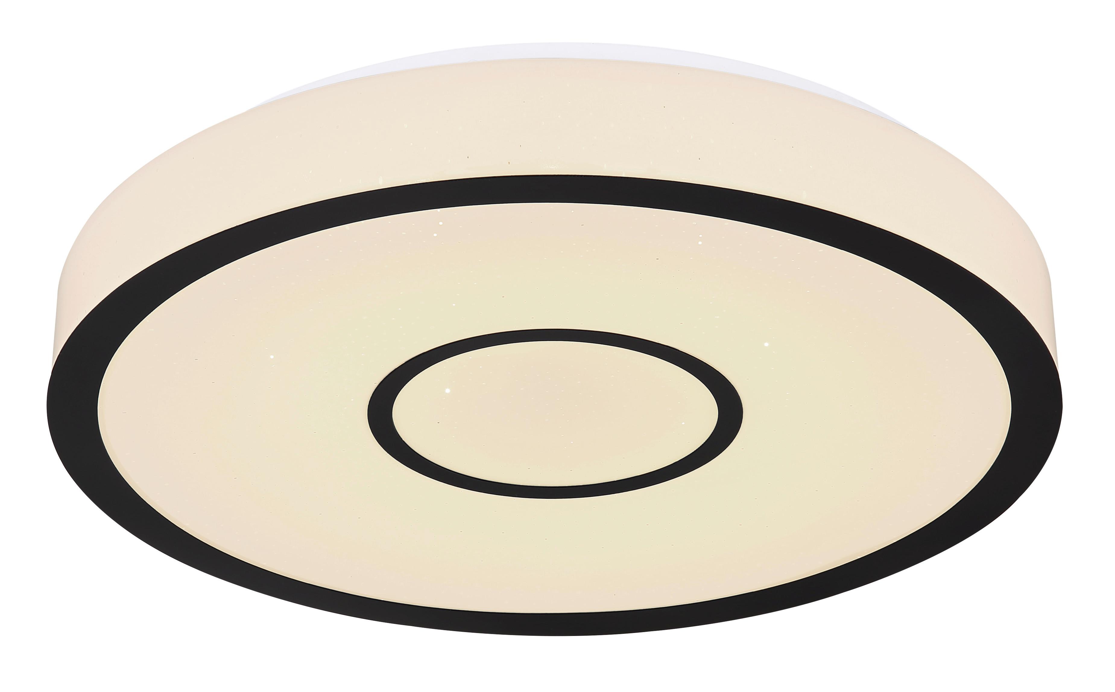 LED-Deckenleuchte Georgia in Schwarz/Weiß max. 30 Watt - Opal/Schwarz, MODERN, Kunststoff/Metall (40/6,6cm)