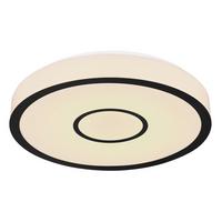 LED-Deckenleuchte Georgia in Schwarz/Weiß max. 30 Watt - Opal/Schwarz, MODERN, Kunststoff/Metall (40/6,6cm)