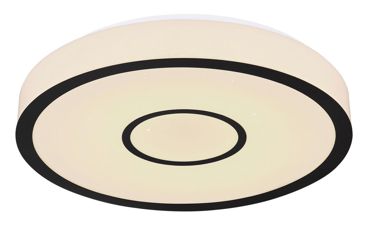 LED-Deckenleuchte Georgia in Schwarz/Weiß max. 30 Watt - Opal/Schwarz, MODERN, Kunststoff/Metall (40/6,6cm)