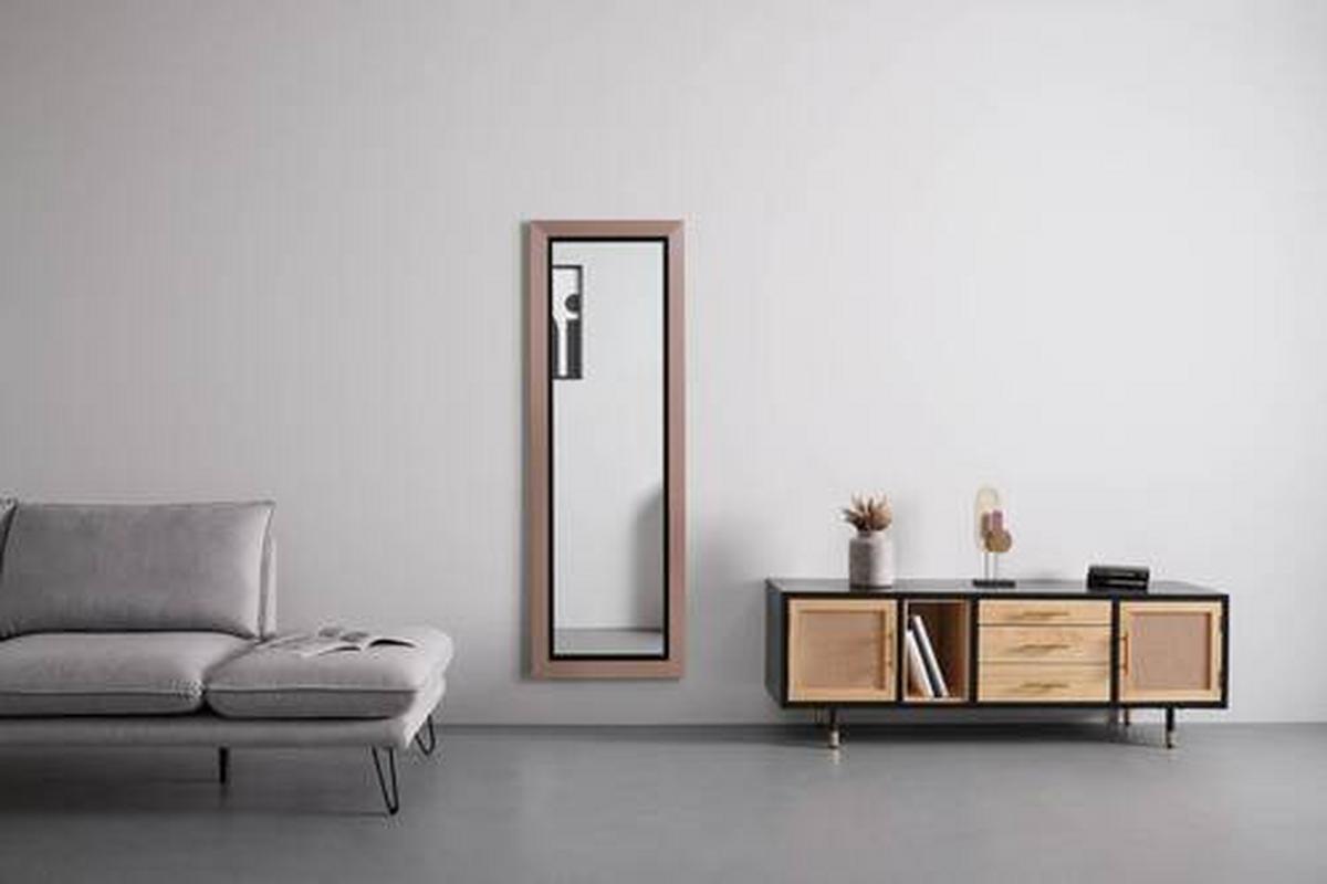 Wandspiegel Rose in Rosa - Rosa, Modern, Glas/Holzwerkstoff (55/165cm) - Mömax