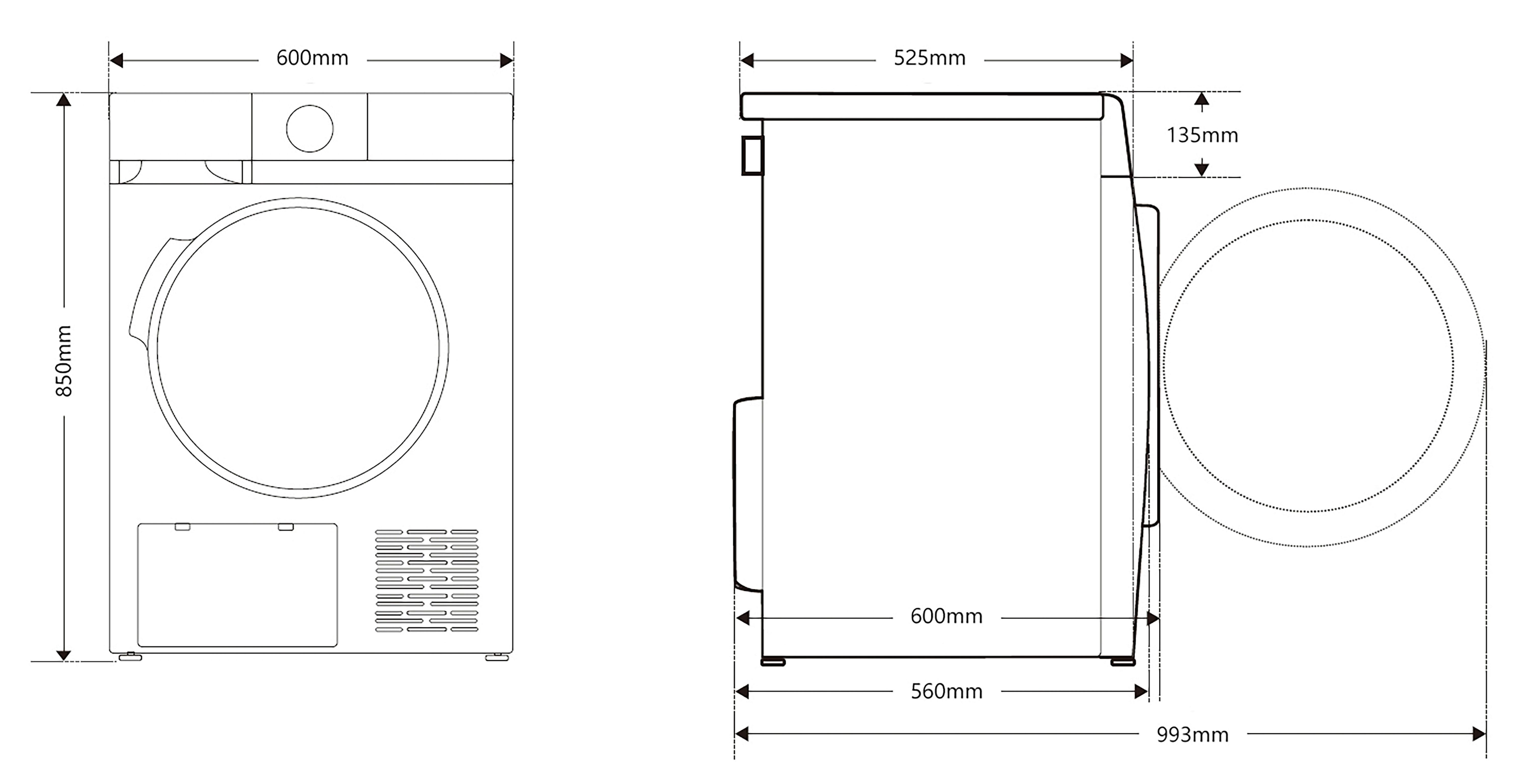 Wärmepumpentrockner WPTL85LDWBA - Weiß, Basics, Kunststoff/Metall (60/85/60cm) - Mican