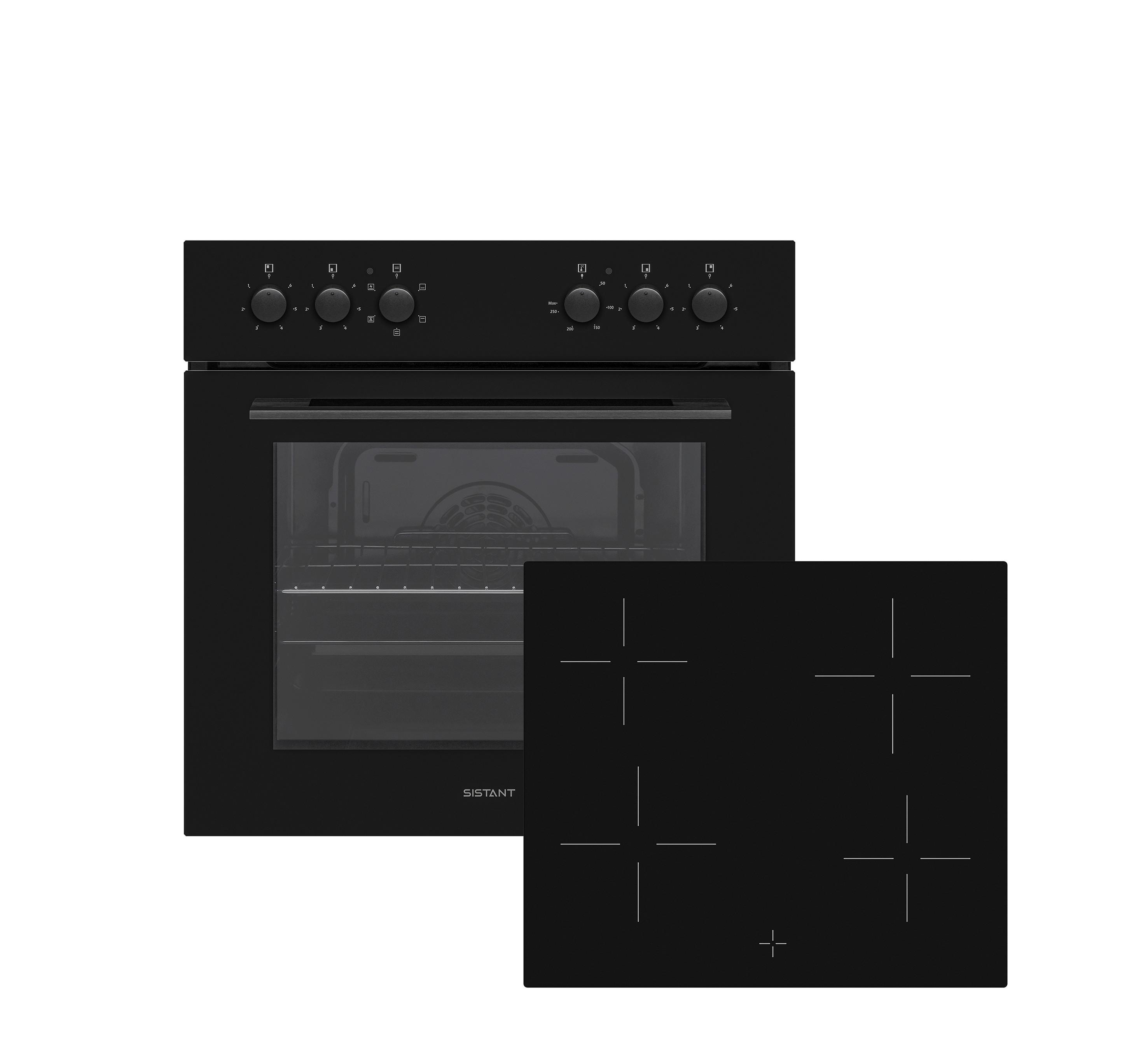 Herdset HS6003 4 Kochzonen - Schwarz, Metall (60cm) - Sistant