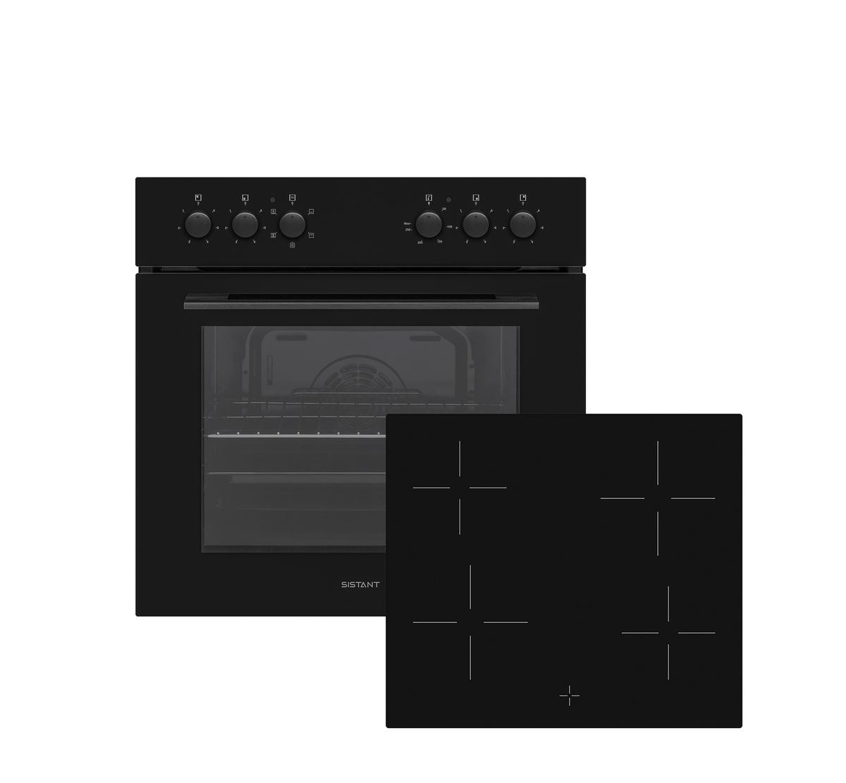 Herdset HS6003 4 Kochzonen - Schwarz, Metall (60cm) - Sistant