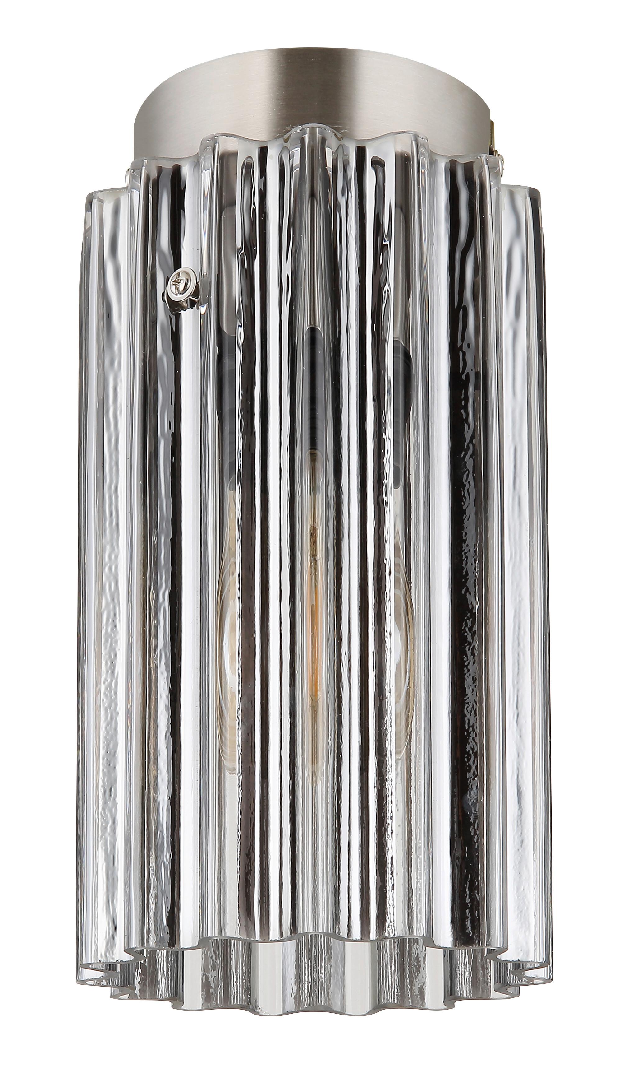 DECKENLEUCHTE 15747D CAYDEN - Klar/Nickelfarben, Konventionell, Glas/Metall (11.5/21cm) - Globo