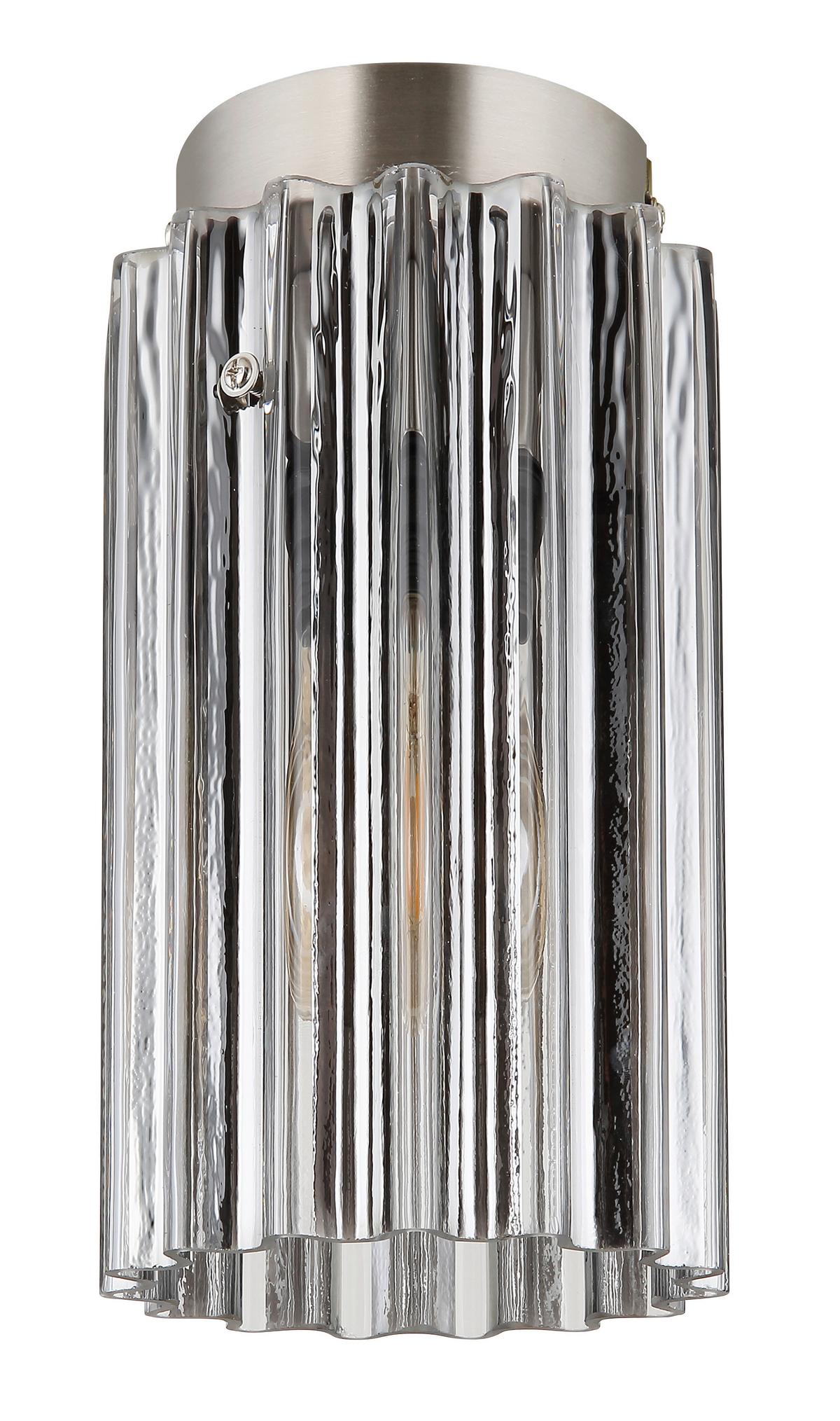 DECKENLEUCHTE 15747D CAYDEN - Klar/Nickelfarben, Konventionell, Glas/Metall (11.5/21cm) - Globo