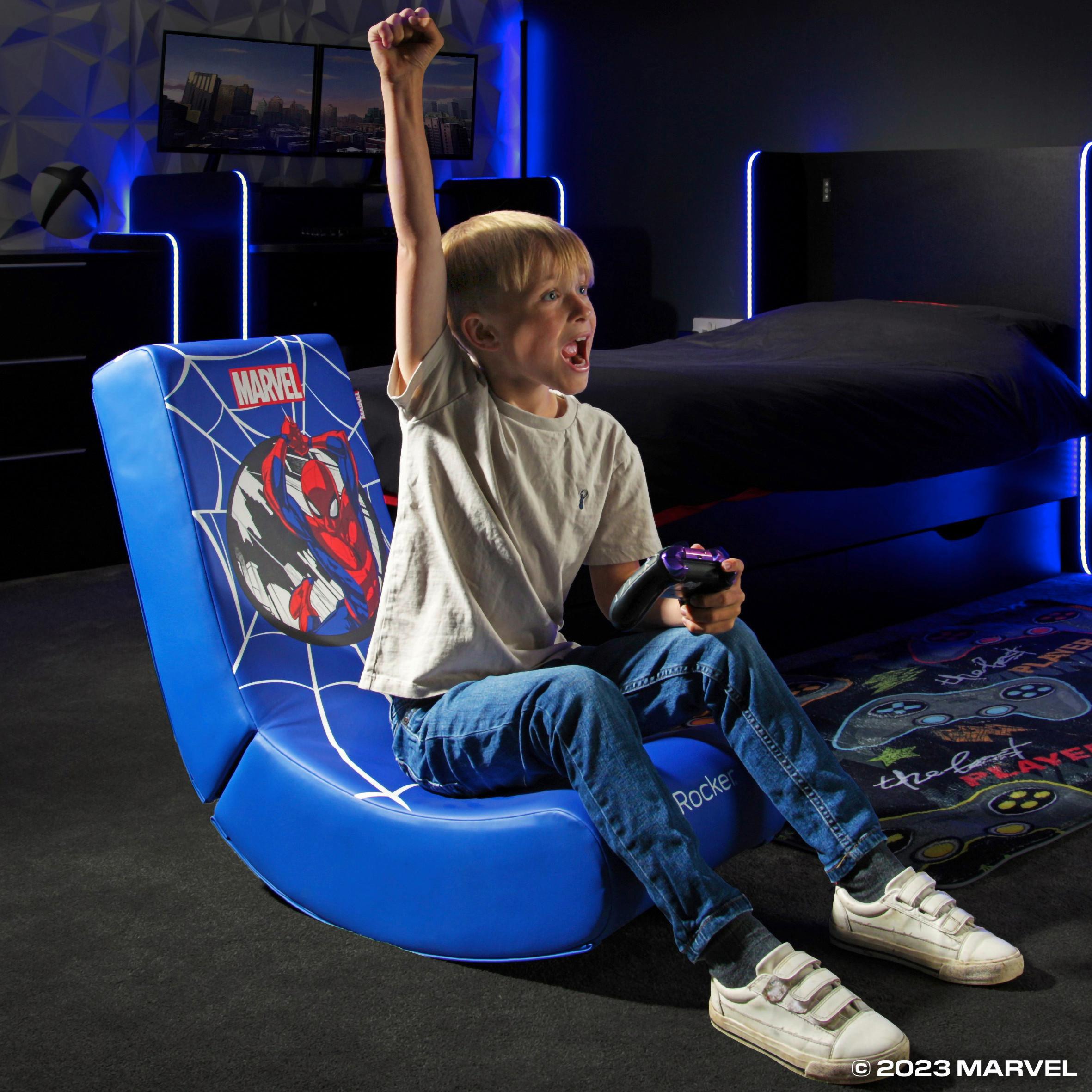 Gamingsessel Marvel ca. 40x65,5x85,5cm Blau Spiderman - Blau, MODERN, Leder/Holzwerkstoff (40/65,5/85,5cm) - X Rocker
