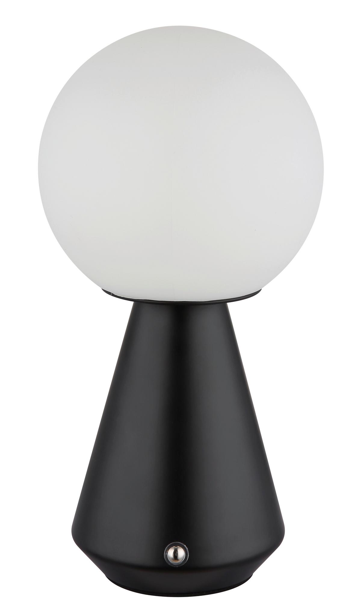 AKKU-TISCHLEUCHTE 21029S SORA - Weiss/Schwarz, Design, Kunststoff/Metall (12/23,5cm) - Globo