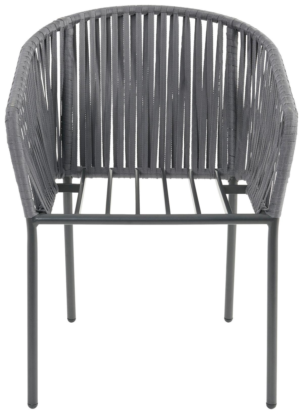 FOTEL OGRODOWY ZOE - czarny/szary, Modern, tworzywo sztuczne/metal (59/77,5/61cm) - Ambia Garden